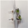 Image 3 : 10K White Gold Peridot(1.8ct) Round 6X6Mm Earrings, Made in Canada, Suggested Retail Value $360