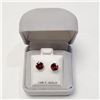 Image 2 : 10K White Gold Garnet(1.8ct) Round 6X6Mm Earrings, Made in Canada, Suggested Retail Value $300