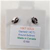 Image 4 : 10K White Gold Garnet(1.8ct) Round 6X6Mm Earrings, Made in Canada, Suggested Retail Value $300