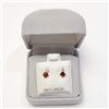 Image 2 : 10K Yellow Gold Garnet(0.4ct) Diamond(0.06ct) Earrings, Made in Canada, Suggested Retail Value $500