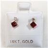 Image 5 : 10K Yellow Gold Garnet(0.4ct) Diamond(0.06ct) Earrings, Made in Canada, Suggested Retail Value $500