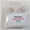 Image 3 : 10K Yellow Gold Sapphire(0.5ct) Earrings, Made in Canada, Suggested Retail Value $250