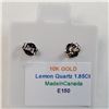 Image 3 : 10K White Gold Lemon Quartz(1.85ct) Earrings, Made in Canada, Suggested Retail Value $300