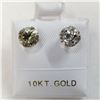 Image 4 : 10K White Gold Tourmaline(1.5ct) Round 6X6Mm Earrings, Made in Canada, Suggested Retail Value $400