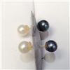 Image 4 : 14K Yellow Gold F.W. Pearl Round 6Mm, 2 In 1 Reversible Earrings, Made in Canada, Suggested Retail V