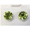 Image 1 : 10K White Gold Peridot(1.8ct) Round 6X6Mm Earrings, Made in Canada, Suggested Retail Value $360