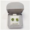 Image 2 : 10K White Gold Peridot(1.8ct) Round 6X6Mm Earrings, Made in Canada, Suggested Retail Value $360