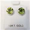 Image 5 : 10K White Gold Peridot(1.8ct) Round 6X6Mm Earrings, Made in Canada, Suggested Retail Value $360