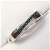 Image 5 : Silver Blue Diamonds(0.12ct) Ring (~Size 6.25)(Ring is resizable for $40), Suggested Retail Value $4