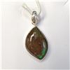 Image 1 : Silver Ammolite Necklace (~length 18 inches), Suggested Retail Value $300