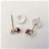 Image 4 : 10K Yellow Gold Amethyst(0.4ct) Diamond(0.06ct) Earrings, Made in Canada, Suggested Retail Value $50