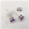 Image 2 : Silver Amethyst(0.8ct) Earrings, Suggested Retail Value $150