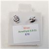 Image 4 : Silver Amethyst(0.8ct) Earrings, Suggested Retail Value $150