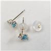 Image 2 : 10K Yellow Gold Blue Topaz(0.44ct) Diamond(0.06ct) Earrings, Made in Canada, Suggested Retail Value 