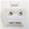 Image 3 : 10K Yellow Gold Peridot Earrings, Made in Canada, Suggested Retail Value $160
