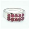 Image 1 : Silver Ruby(1.8ct) Rhodium Plated Ring (~weight 4.35g)