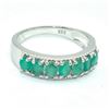 Image 1 : Silver Emerald(1.35ct) Rhodium Plated Ring (~weight 2.7g)