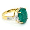 Image 2 : Gold plated Silver Emerald(12.5ct) Gold Rhodium Plated Ring (~weight 6.7g)