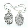 Image 1 : Silver Silver Druzy(12.5ct) Hand Made Earrings (~weight 4.85g)