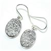 Image 3 : Silver Silver Druzy(12.5ct) Hand Made Earrings (~weight 4.85g)