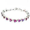 Image 1 : Silver Pink Blue Mystic Quartz(20.7ct) Hand Made Bracelet (~weight 21.4g)