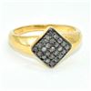 Image 1 : Gold plated Silver Diamond(0.45ct) Gold Rhodium Plated Ring (~weight 3.9g)