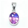Image 1 : Silver Blue Mystic Quartz(3.6ct) Hand Made Pendant (~weight 3.05g)
