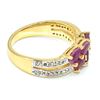 Image 2 : Gold plated Silver Ruby White Topaz(1.9ct) Gold Rhodium Plated Ring (~weight 3.8g)