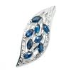 Image 3 : Silver Blue Sapphire White Topaz(1.35ct) Rhodium Plated Pendant (~weight 2.35g)