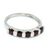 Image 1 : Silver Ruby(0.9ct) Rhodium Plated Ring (~weight 2.15g)