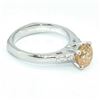 Image 2 : Silver Yellowiesh Moissanite(1.65ct) Rhodium Plated Ring (~weight 4.2g)