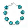 Image 1 : Silver Blue Copper Turquoise(21.6ct) Rhodium Plated Bracelet (~weight 14.65g)