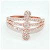 Image 1 : RoseGold Plated Silver Moissanite(1.35ct) Rose Gold Plated Ring (~weight 2.95g)