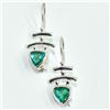 Image 2 : Silver Green Mystic(1.85ct) Hand Made Earrings (~weight 4.2g)