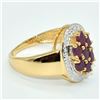 Image 2 : Gold plated Silver Ruby White Topaz(1.8ct) Gold Rhodium Plated Ring (~weight 4.75g)