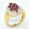 Image 3 : Gold plated Silver Ruby White Topaz(1.8ct) Gold Rhodium Plated Ring (~weight 4.75g)