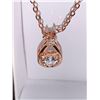 Image 1 : Rose Clad Gold Teardrop Solitaire Set Pendant and matching chain Set