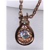 Image 2 : Rose Clad Gold Teardrop Solitaire Set Pendant and matching chain Set