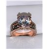 Image 1 : Tiffany Styled Rose Clad Gold tow tone Ladies 1.2 Carat Round Cut size 7 solitaire ring