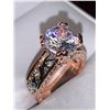 Image 4 : Tiffany Styled Rose Clad Gold tow tone Ladies 1.2 Carat Round Cut size 7 solitaire ring