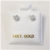Image 4 : 14K White Gold Diamonds(0.3Ct,I1-I3,F-G) Unisex Cast Stud Earrings (~weight 0.51g), Made in Canada, 