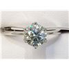 Image 1 : 10K White Gold Moissanite(1ct) With A Tapered Shank, 6-Prong Solitaire Ring (~Size 6)(Ring is resiza