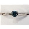 Image 1 : 10K White Gold Diamond(0.38Ct,I1,Intense Blue) With A Bypass Shank, Solitaire Ring (~Size 6.25)(Ring