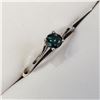 Image 2 : 10K White Gold Diamond(0.38Ct,I1,Intense Blue) With A Bypass Shank, Solitaire Ring (~Size 6.25)(Ring