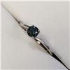 Image 3 : 10K White Gold Diamond(0.38Ct,I1,Intense Blue) With A Bypass Shank, Solitaire Ring (~Size 6.25)(Ring