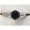 Image 1 : 10K White Gold Black Diamond(1.2ct) With A Tapered Shank, 6-Prong Solitaire Ring (~Size 6)(Ring is r