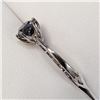 Image 4 : 10K White Gold Black Diamond(1.2ct) With A Tapered Shank, 6-Prong Solitaire Ring (~Size 6)(Ring is r