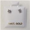 Image 4 : 14K White Gold Diamonds(0.24Ct,I1-I3,F-G) Unisex Cast Stud Earrings (~weight 0.43g), Made in Canada,