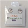 Image 5 : 14K White Gold Diamonds(0.24Ct,I1-I3,F-G) Unisex Cast Stud Earrings (~weight 0.43g), Made in Canada,