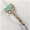 Image 4 : 10K Yellow Gold Emerald-Colombia(3.5ct) Diamonds(0.16Ct,I2-I3,G-H) With A Cathedral Shank, 16 Side D